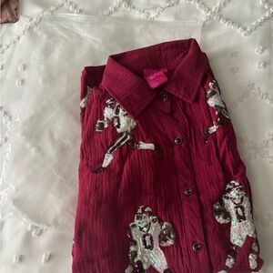 QUEEN OF SPARKLES Burgundy Sequin Dress